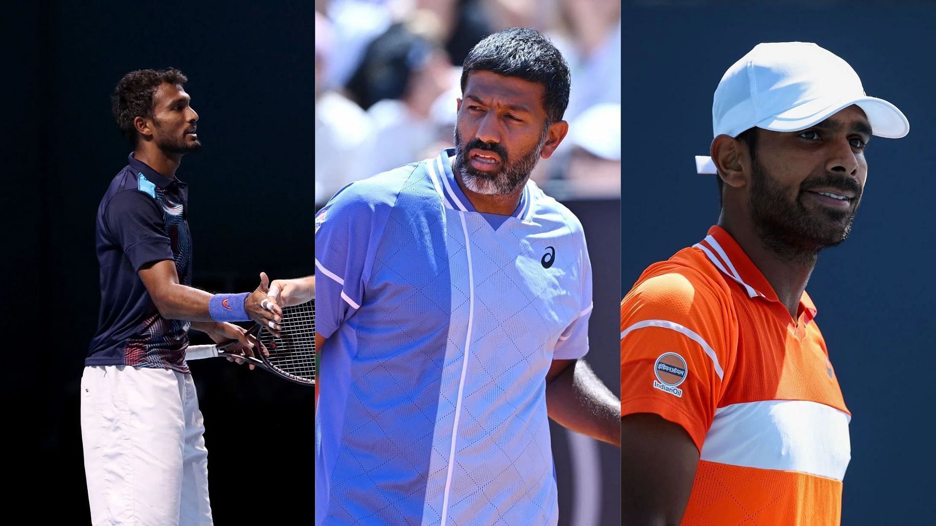 Sumit Nagal, Rohan Bopanna and N Sriram Balaji (Image Credits: GETTY)