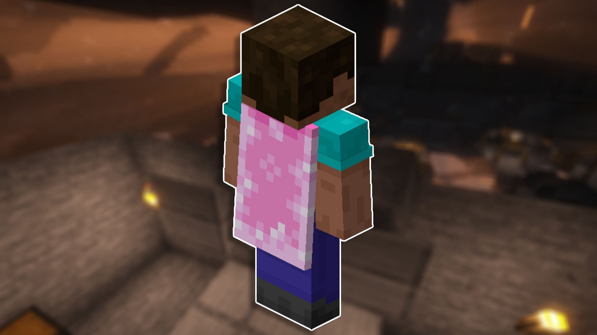 The cherry blossom cape on Steve (Image via Mojang)