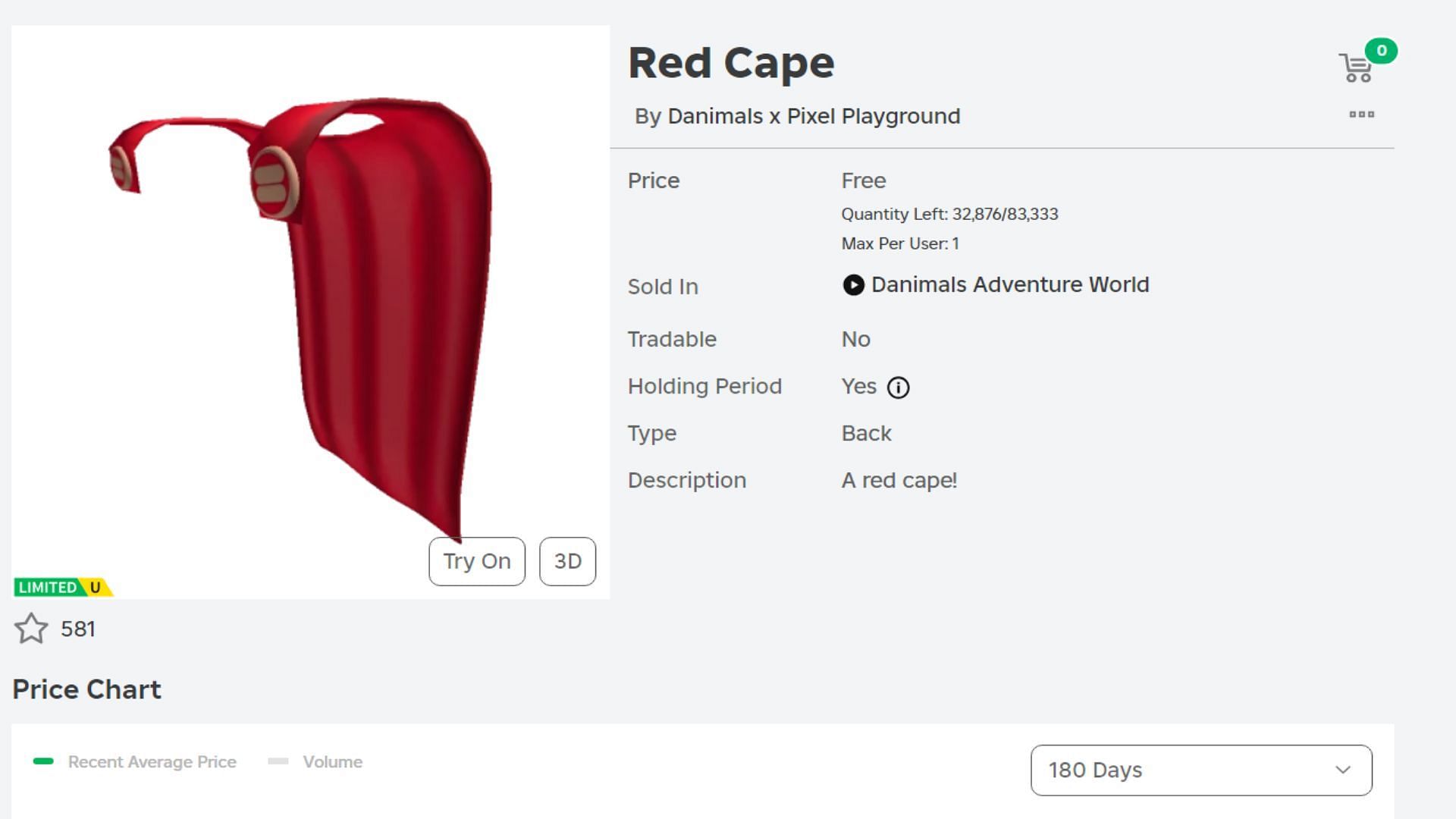 The Red Cape UGC (Image via Roblox Marketplace)