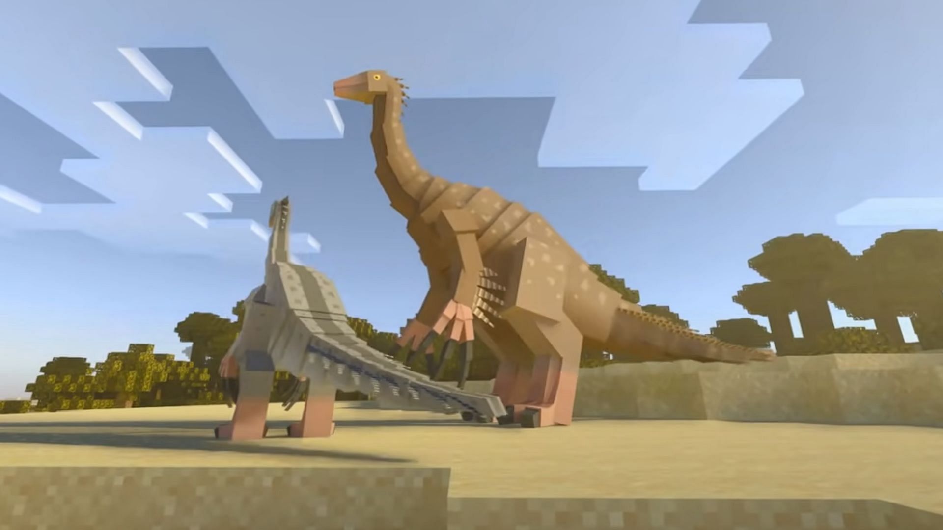 Therizinosaurus as found in the PaleoCraft world (Image via CompyCraft/YouTube)