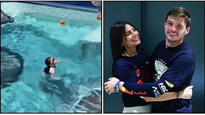 Max Verstappen‘s girlfriend Kelly Piquet and her daughter enjoy a pool session together