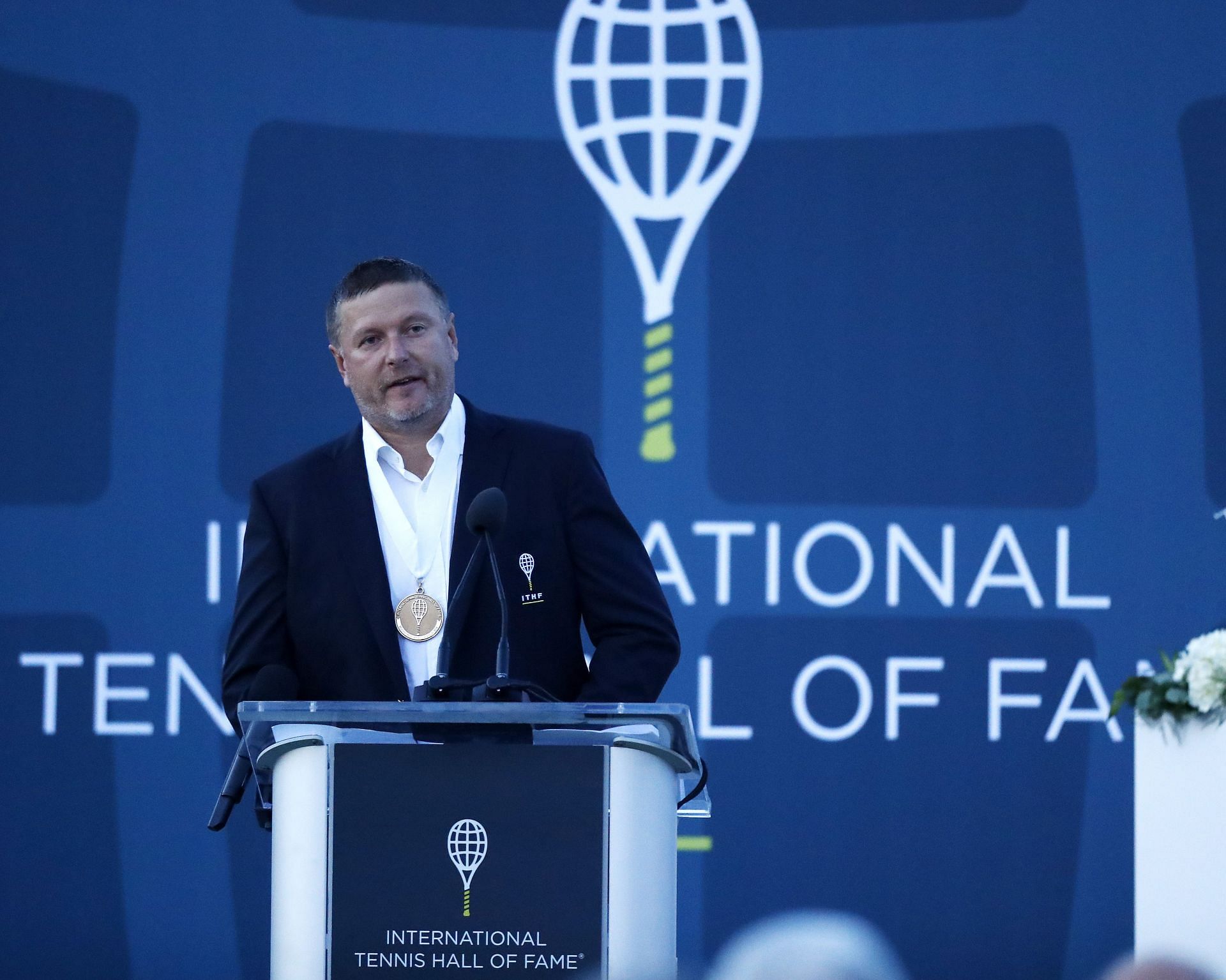 Yevgeny Kafelnikov at the International Tennis Hall of Fame Induction Ceremony, 2019 (Getty Images)