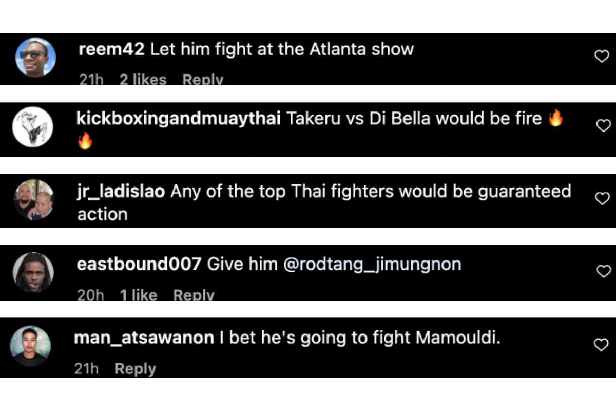 Screenshot of fans&#039; comments