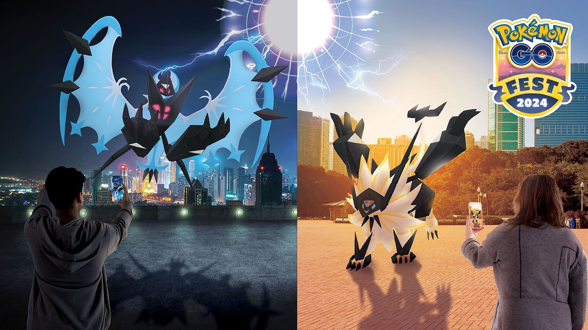 Dawn Wings Necrozma and Dusk Mane Necrozma (Image via Niantic)