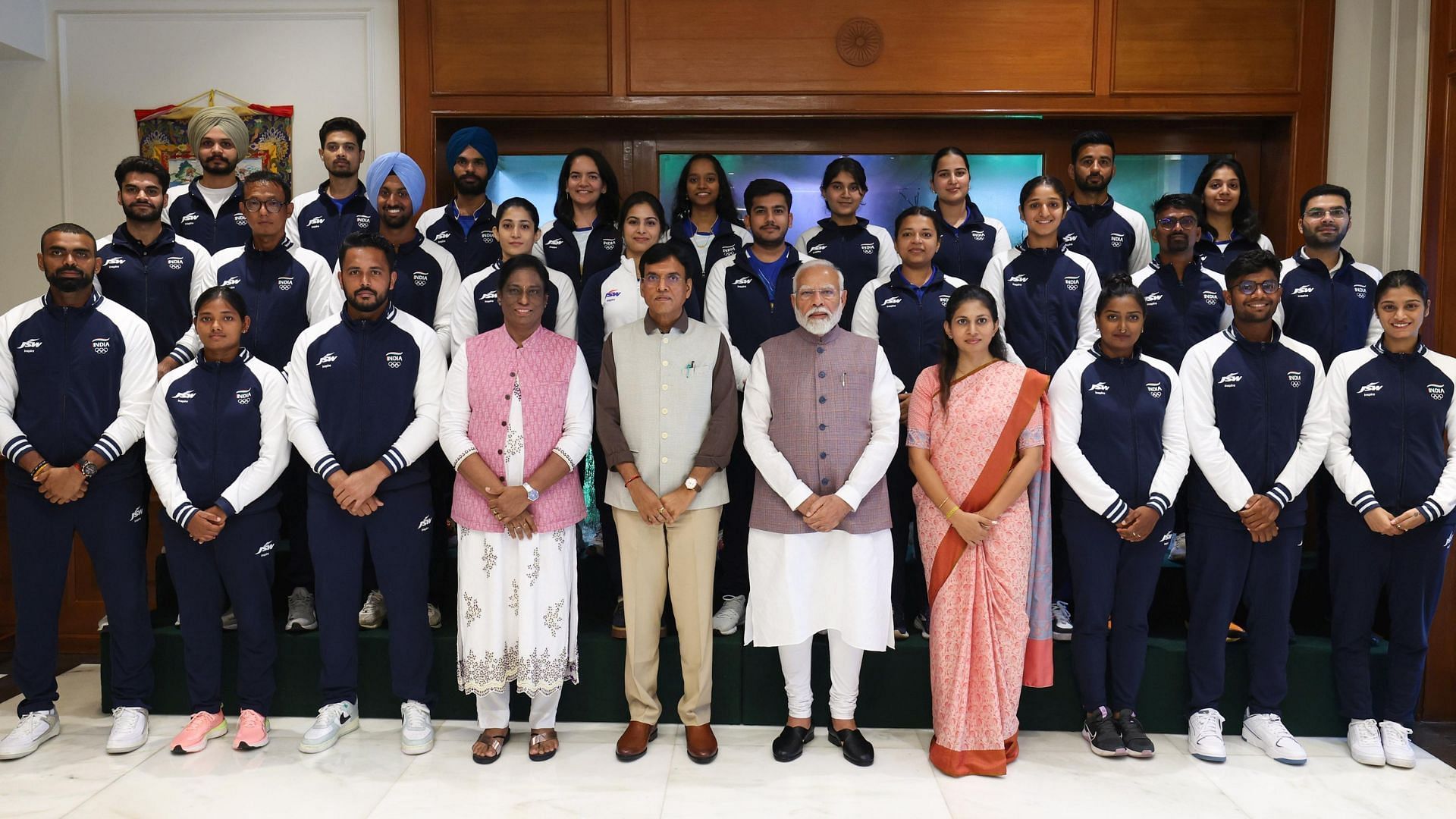 [In Pictures] PM Narendra Modi interacts with Indian contingent heading