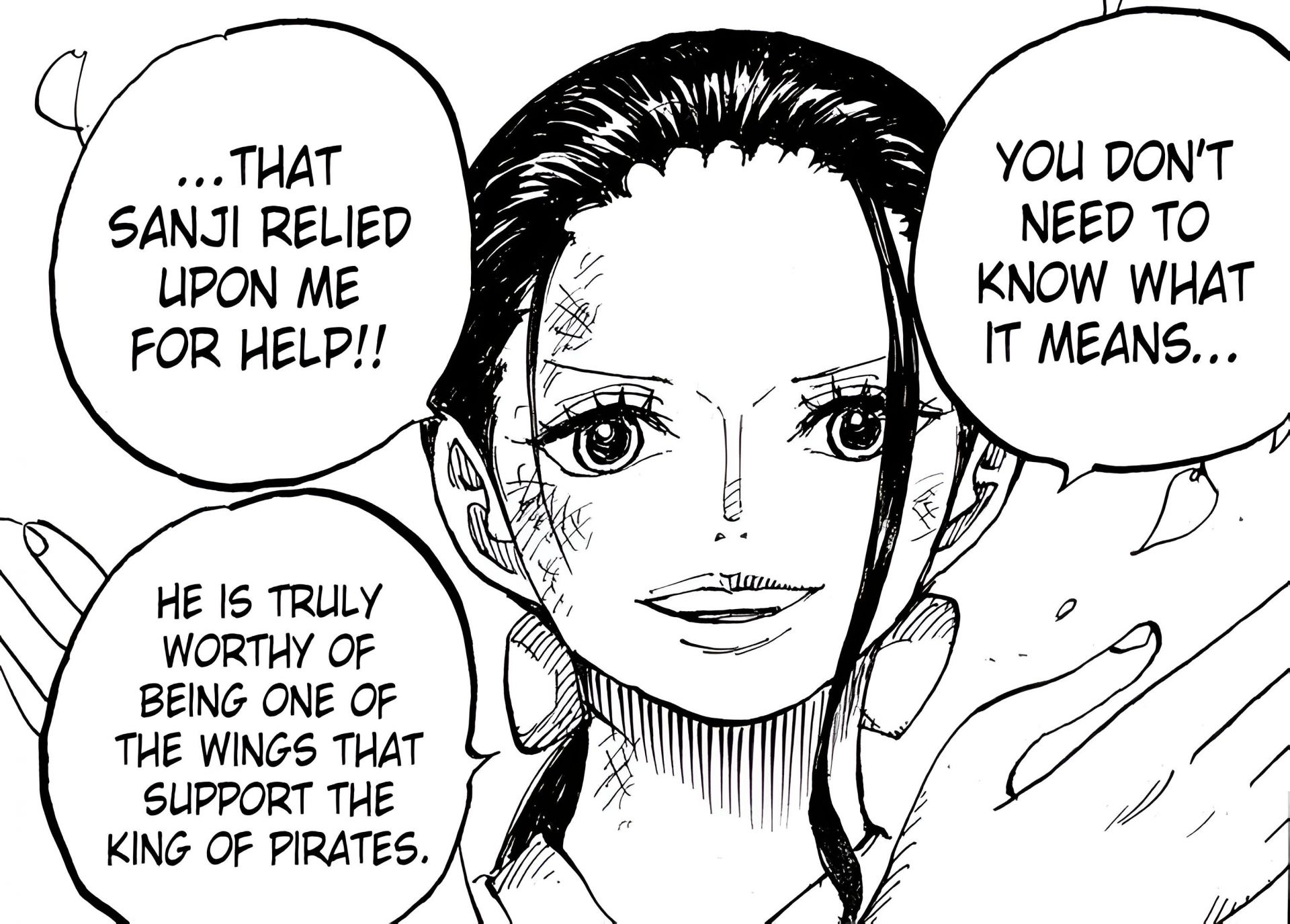 Robin appreciating Sanji (Image via Shueisha)