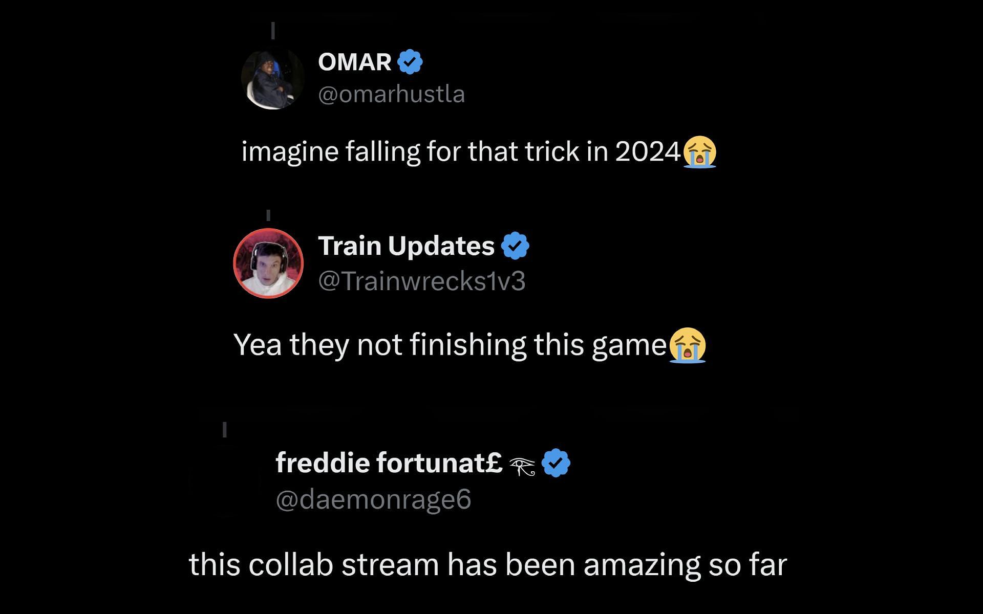 Fans react to the streamers&#039; clip (Image via X)