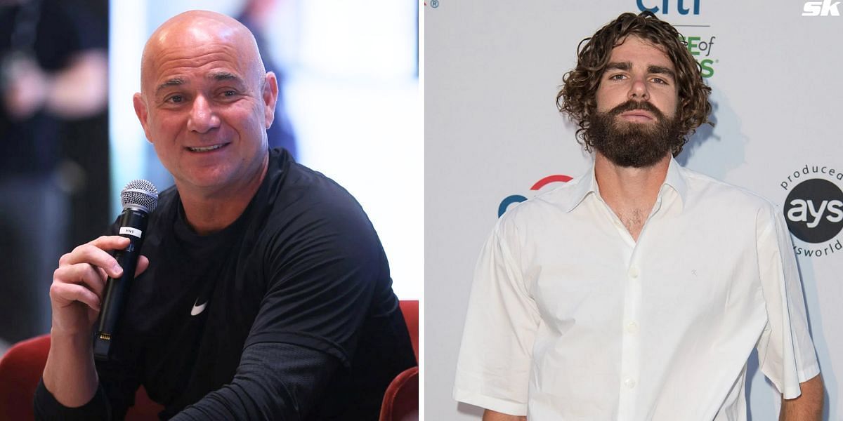 Andre Agassi (L) and Reilly Opelka (R) (Source: Getty)