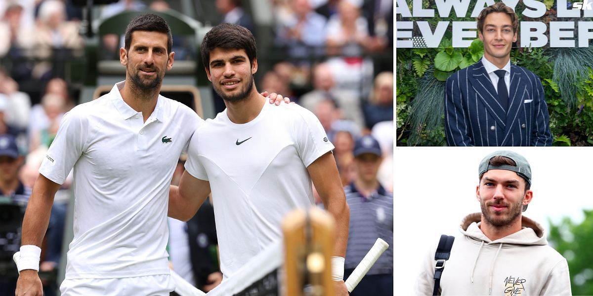 Novak Djokovic and Carlos Alcaraz (L), George Russel and Pierre Gasly (Source: GETTY)