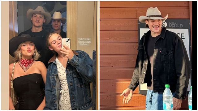 Matt Rempe dons cowboy hat for Calgary Stampede with twin sisters Alley and Steph