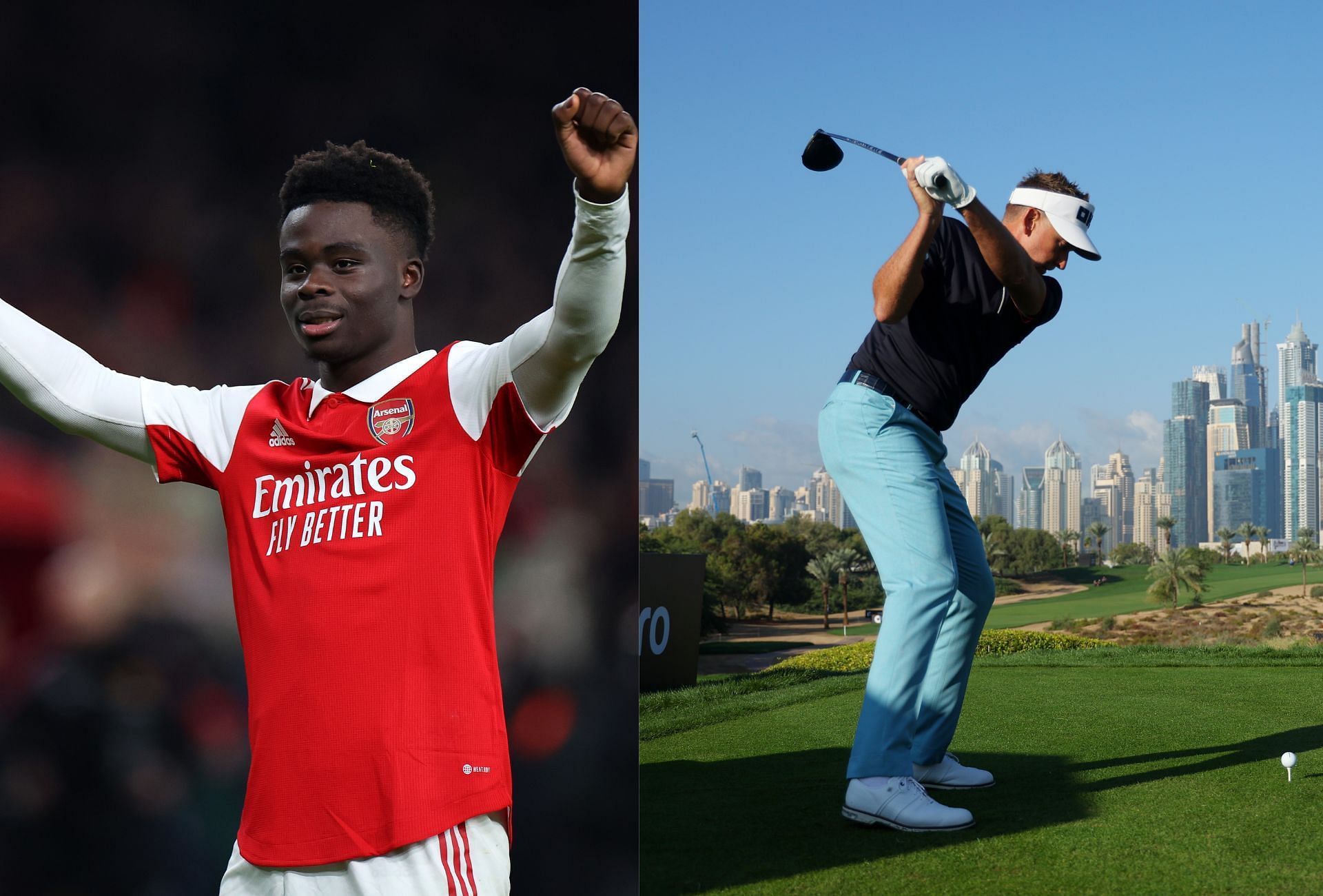  Bukayo Saka and Ian Poulter ( via Getty)