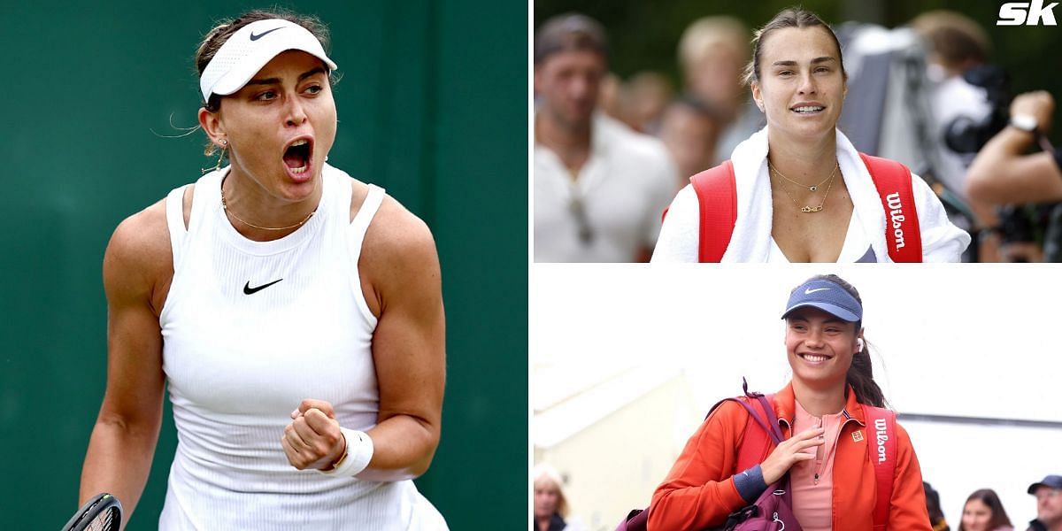 Aryna Sabalenka and Emma Raducanu cheer on Paula Badosa (Source: Getty)