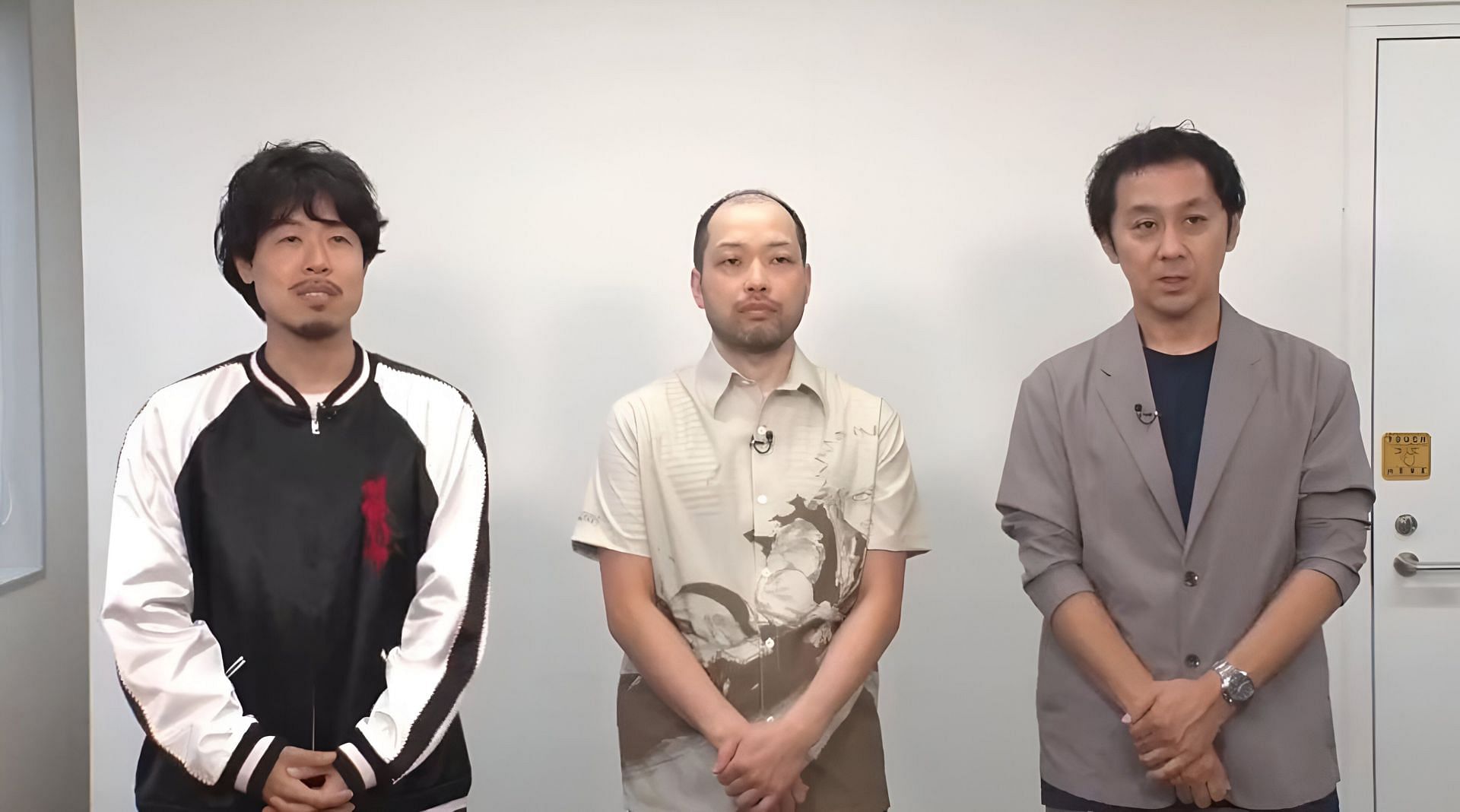 From left, Tomohisa Taguchi, Hikaru Murata, and Yoshihiro Tominaga (Image via @VIZMedia/X)