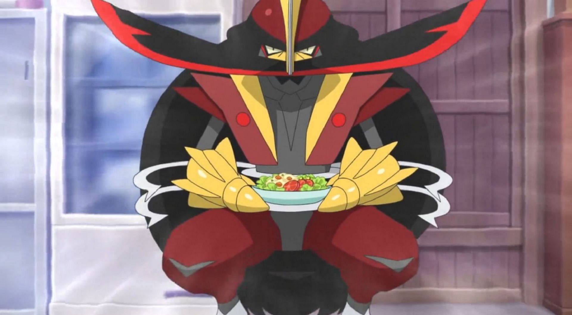 Kingambit brings a salad in Pokemon Horizons Episode 58 (Image via The Pokemon Company)