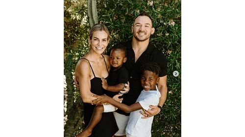 Michael Chandler and his wife Brie and their two sons, Hap and Ace