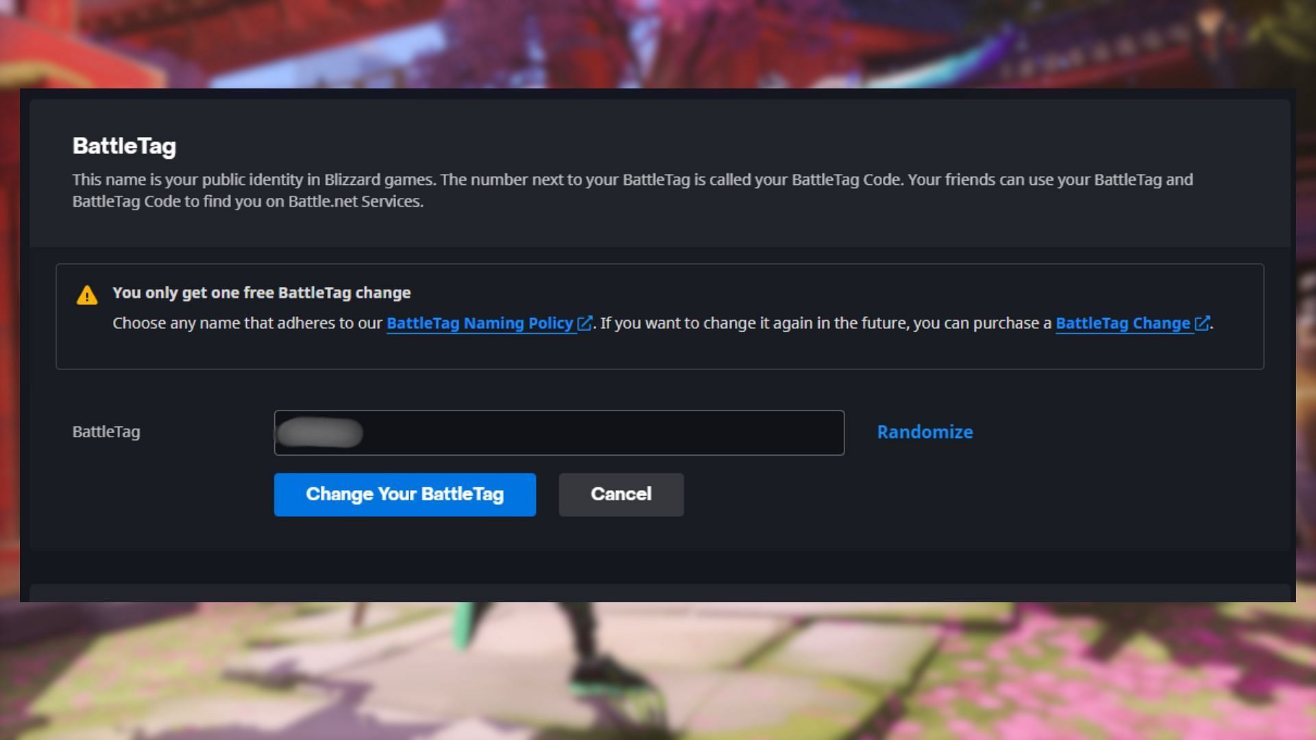 Change your BattleTag via Blizzard&#039;s website (Image via Blizzard)