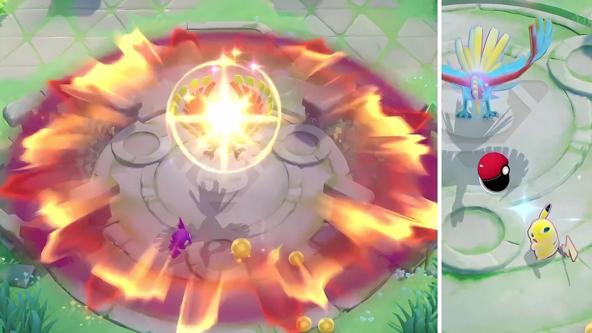 Ho-Oh using its Unite Move - Rekindling Flame (Image via The Pokemon Company)