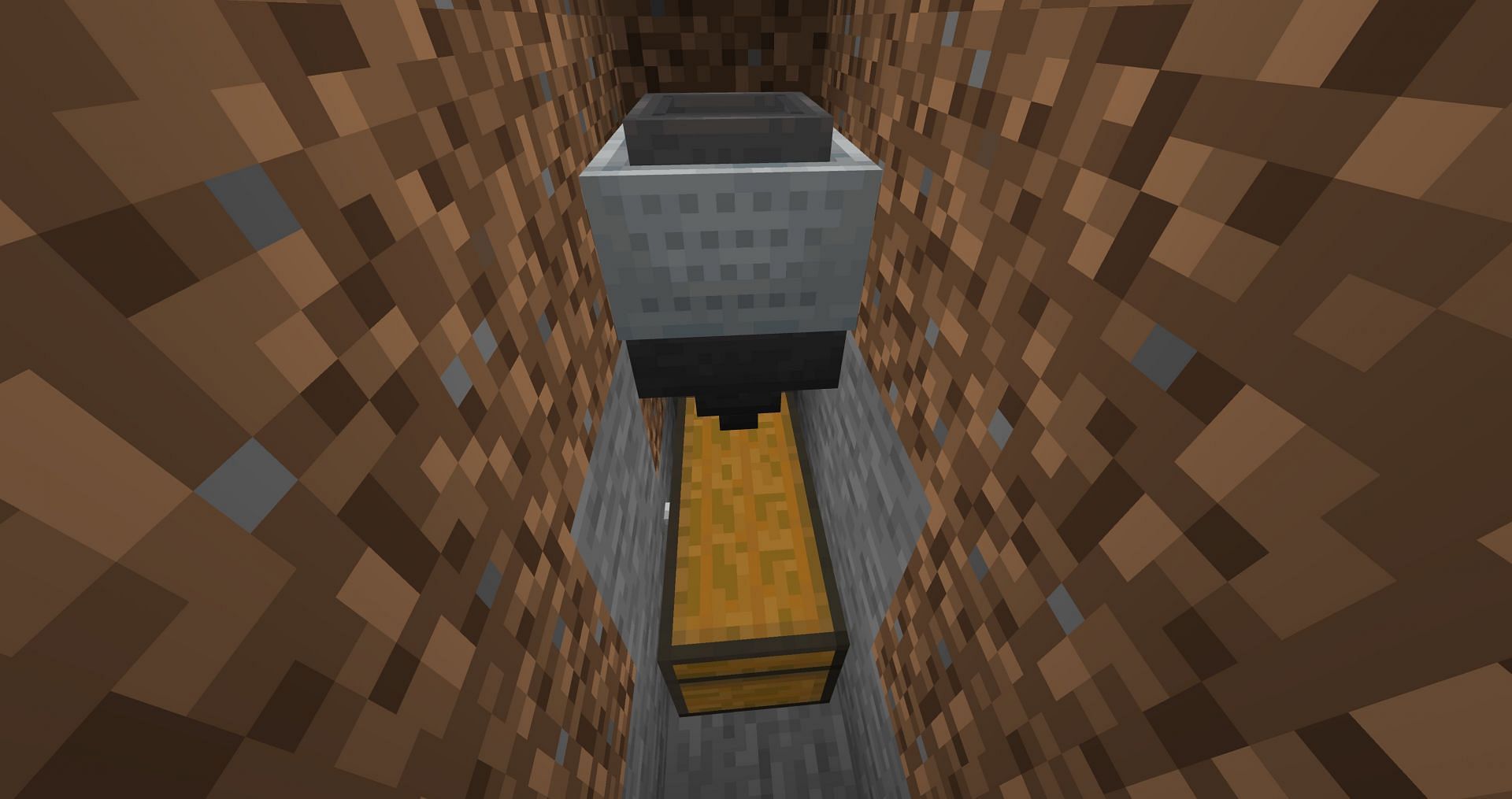 The hopper minecart collection system (Image via Mojang)