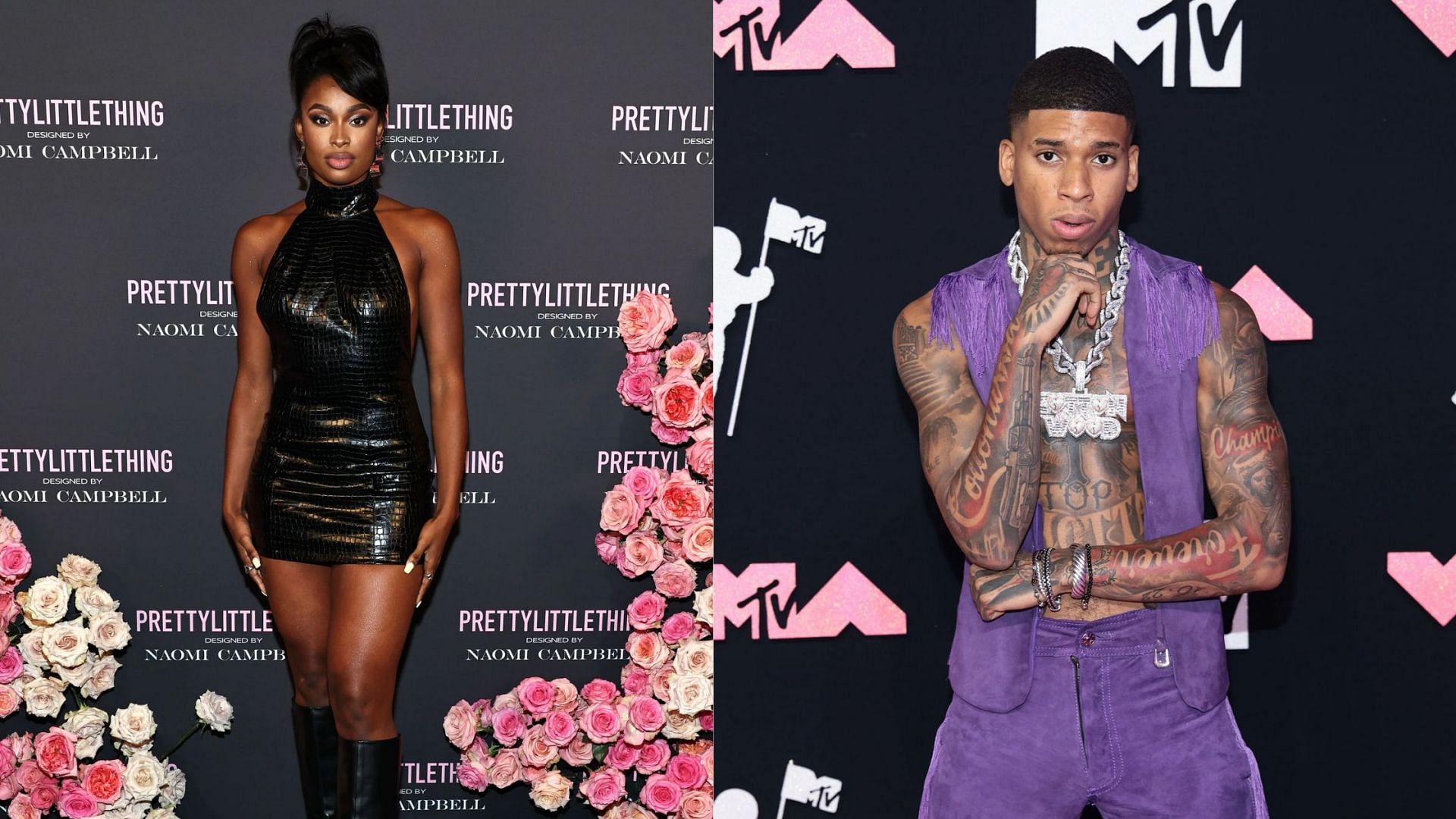 Internet reacts to NLE Choppa grinning when Coco Jones went up to him (Image via Getty Images)