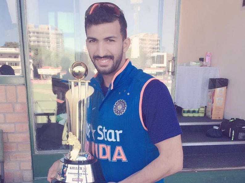 Rishi Dhawan after the series victory in India&#039;s tour of Zimbabwe 2016 (Image Credits: Rishi Dhawan&#039;s Instagram)