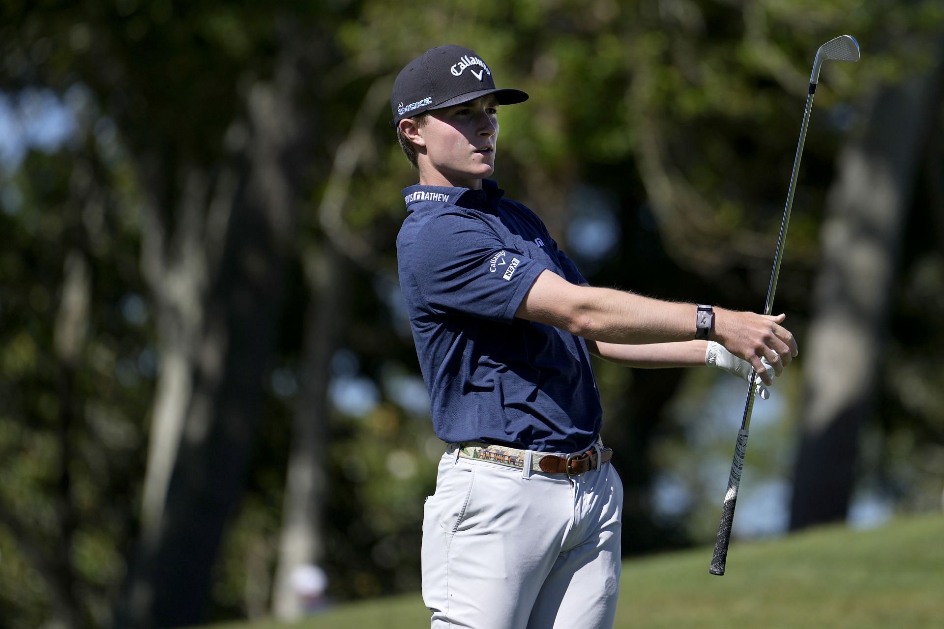 Blades Brown plays a shot on the tenth hole during the third round of the Myrtle Beach Classic (Image via Getty)