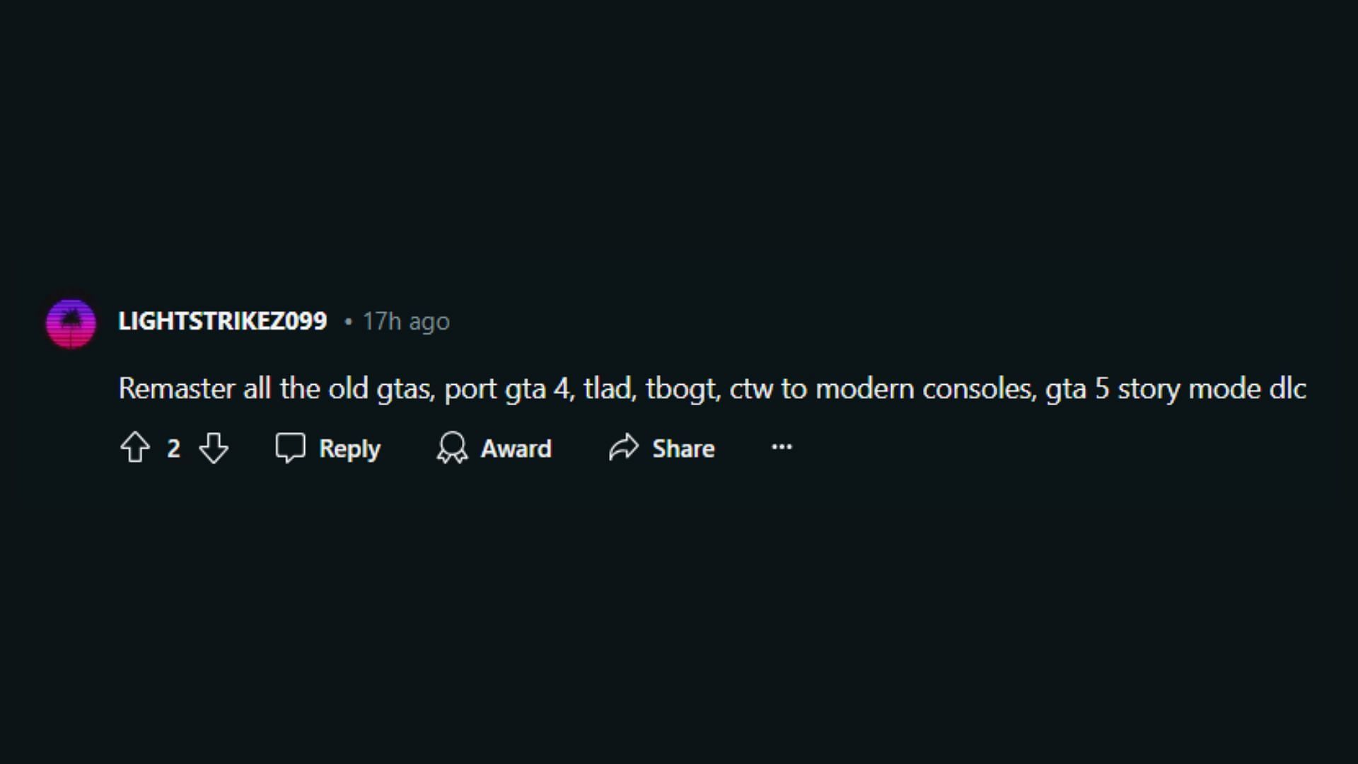 u/LIGHTSTRIKEZ099’s comment on the thread (Image via Reddit)