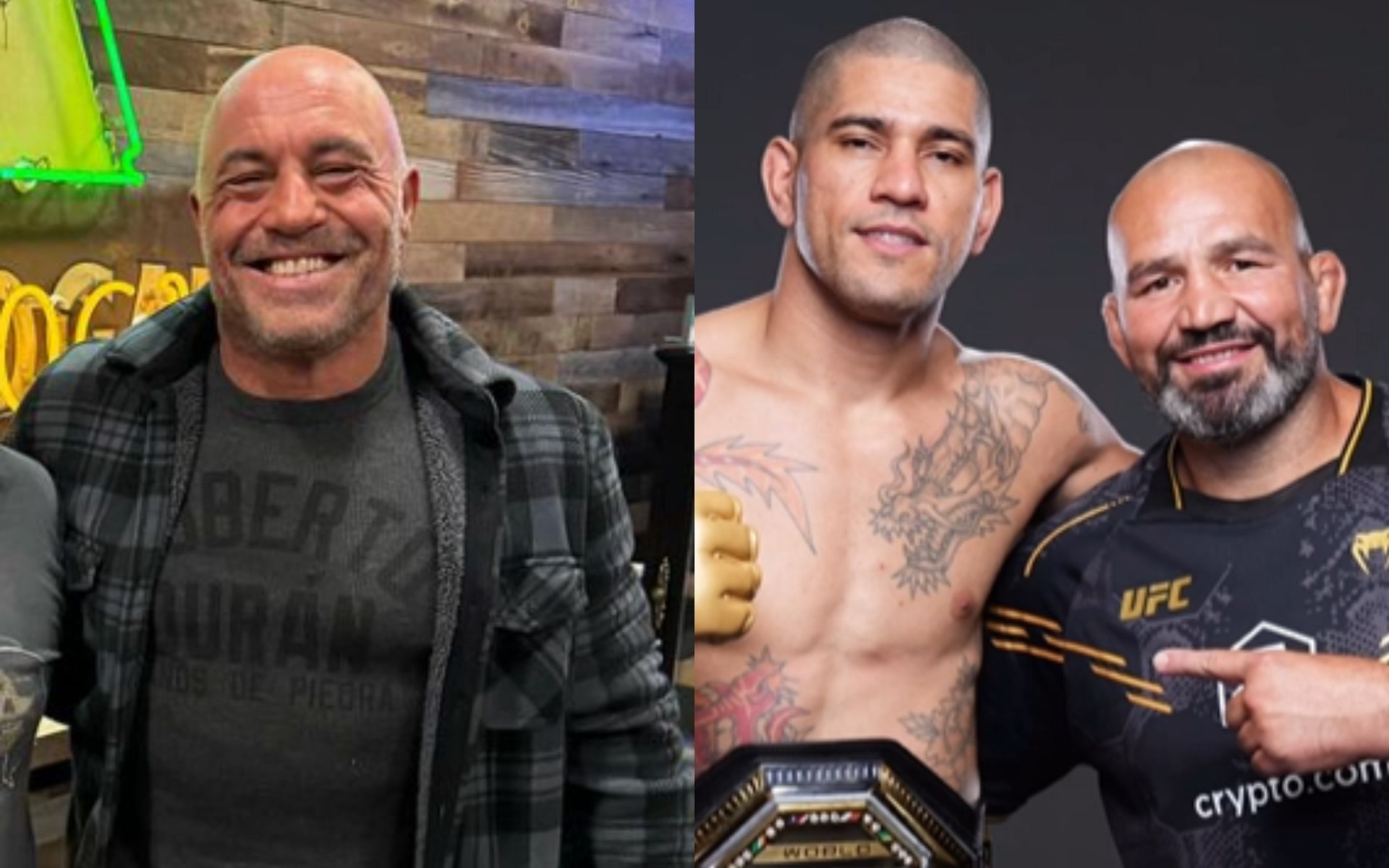 Joe Rogan (left) praises Alex Pereira