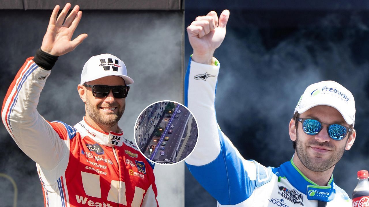 Shane van Gisbergen (L), Chicago Street Race (M), Daniel Suarez (R), Imagn