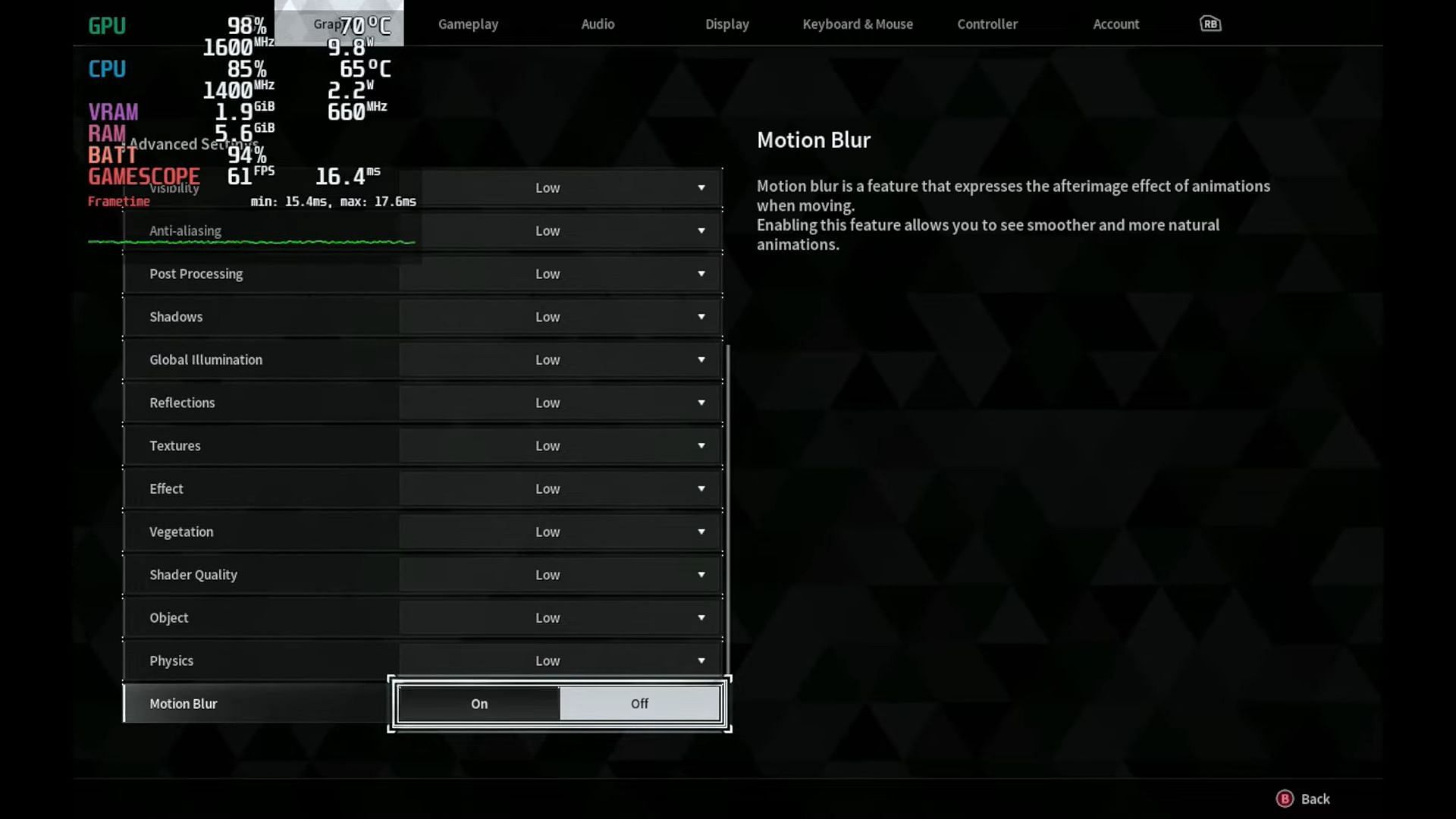 Optimal settings for the Steam Deck (Image via Nexon Games || GameTechPlanet on YouTube)