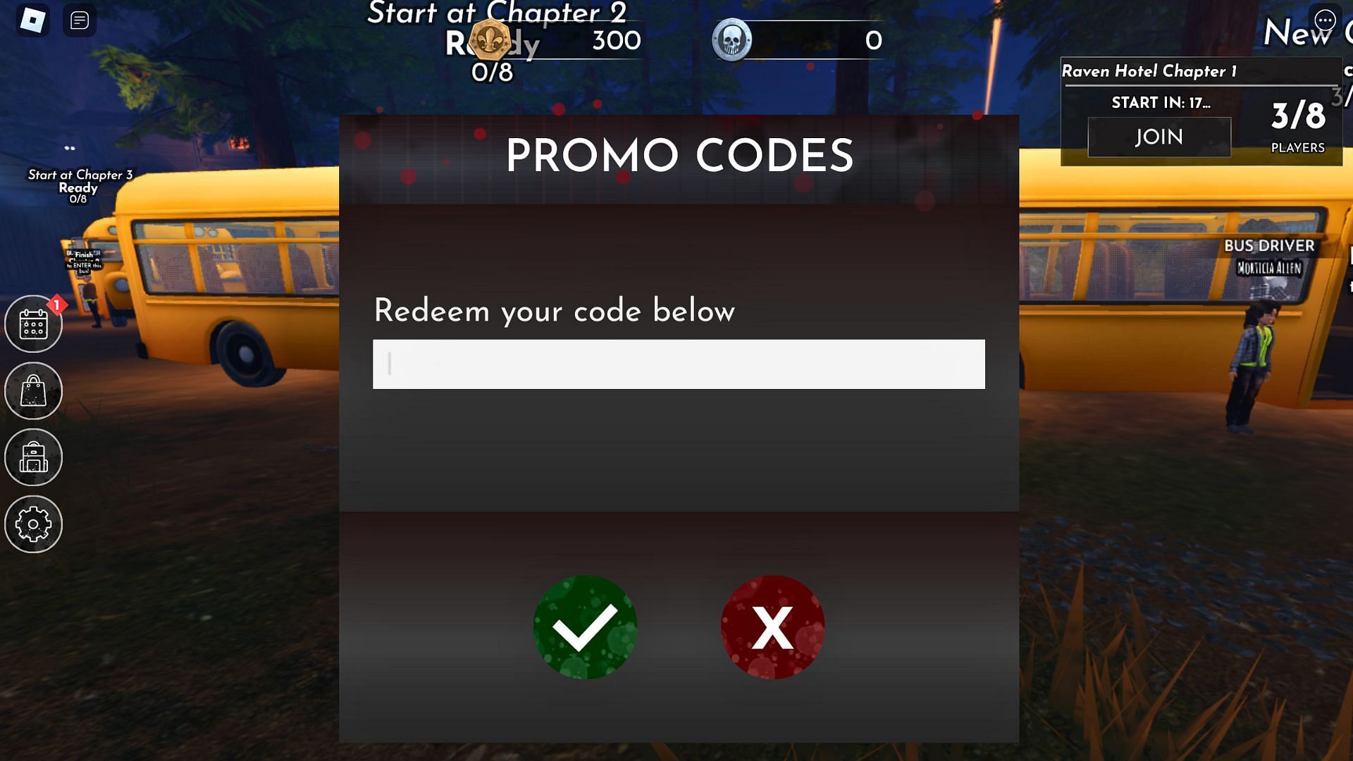 Redemption screen (Image via Roblox)