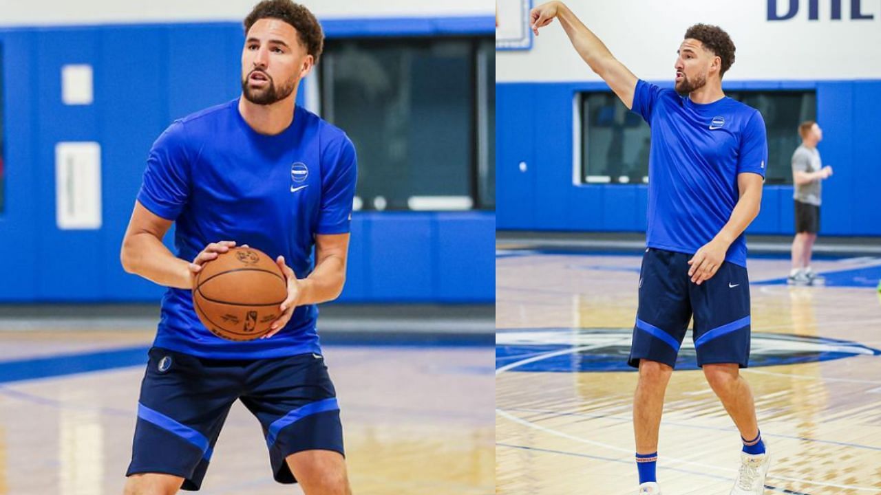 Basketball fans react to Klay Thompson working out with non-NBA players. [photo: Mavericks IG]