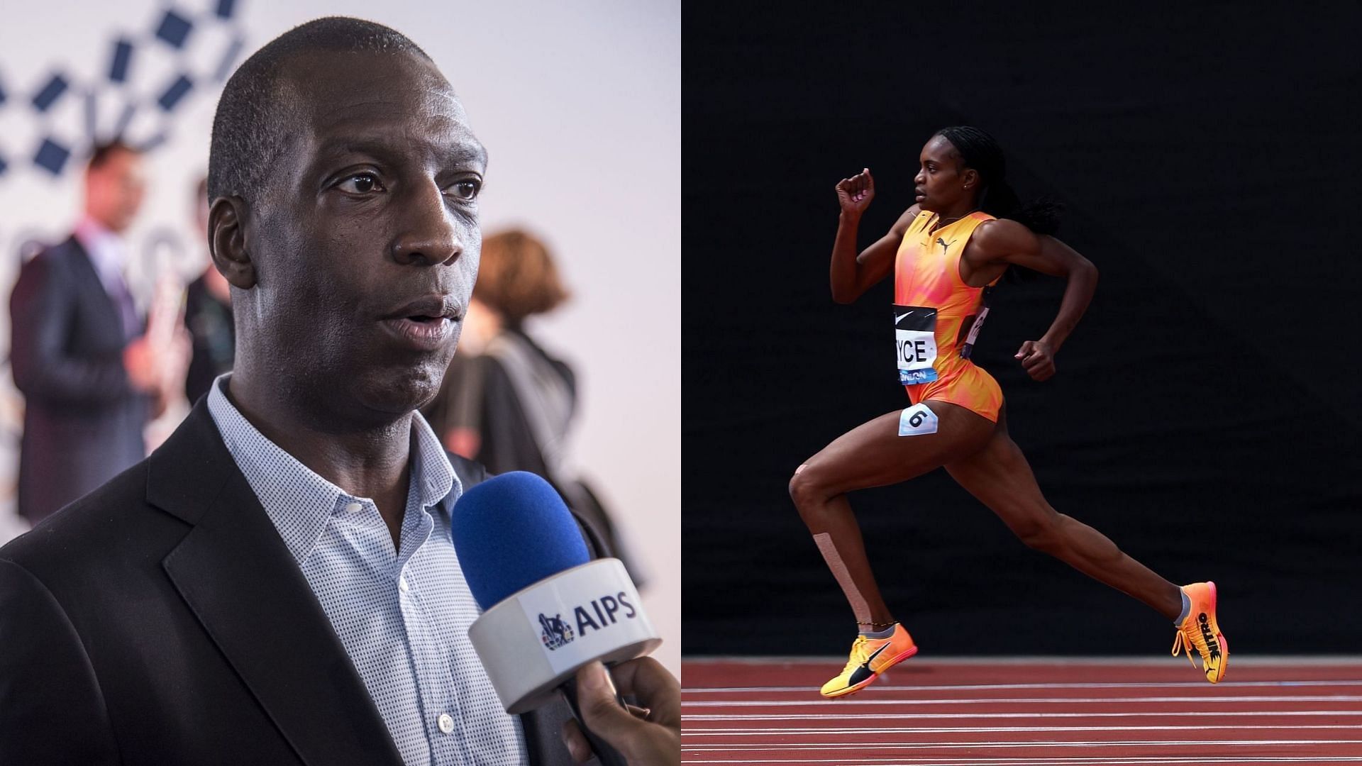 Michael Johnson and Nickisha Pryce (Images via Getty)