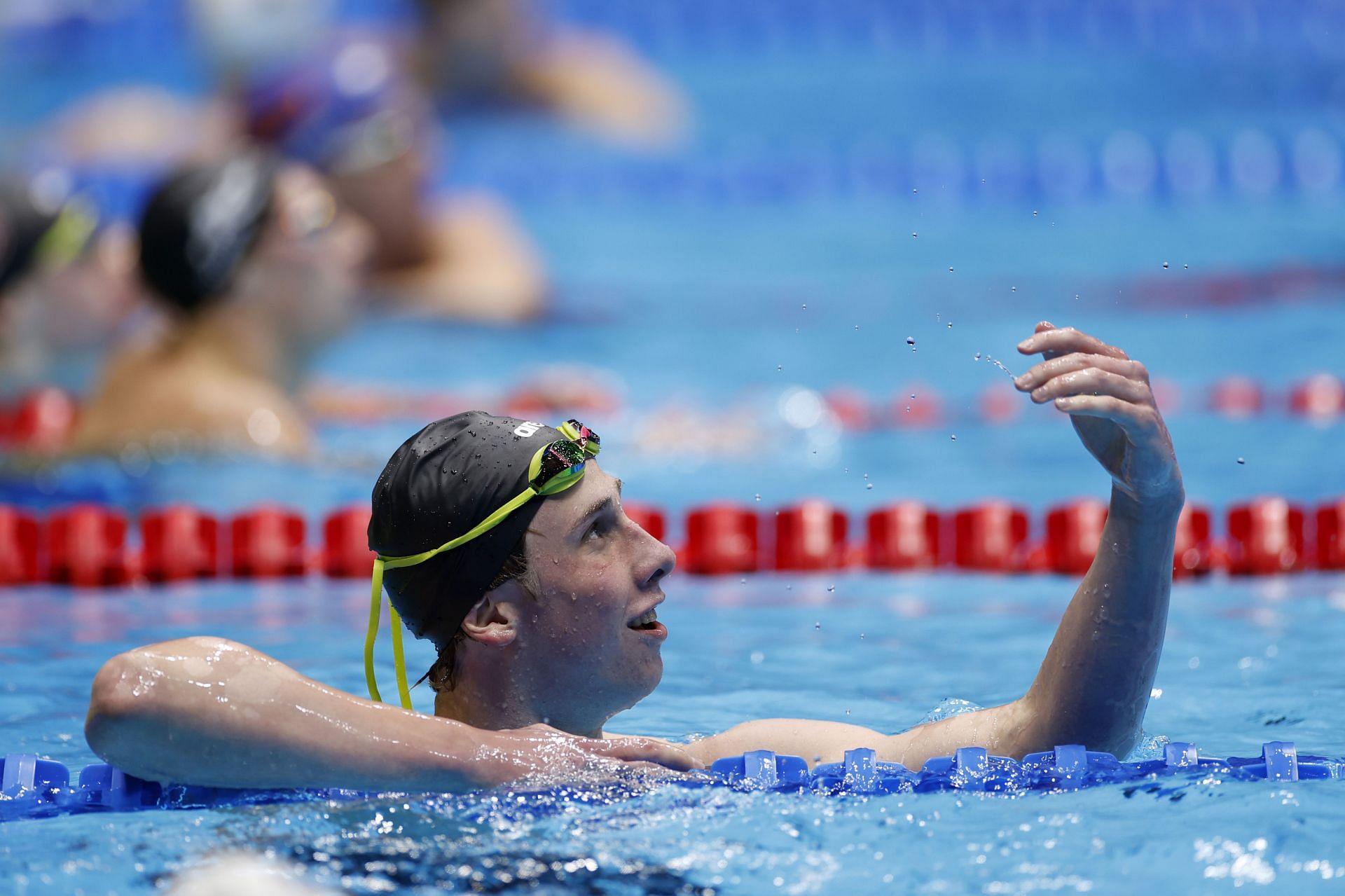 Aaron Shackell at the 2024 U.S. Olympic Team Swimming Trials. (Photo by Sarah Stier/Getty Images)