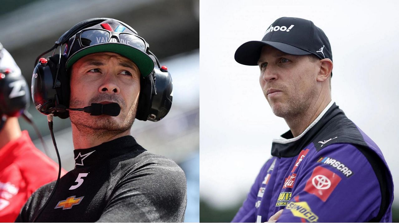 Kyle Larson (L) and Denny Hamlin (R), Getty Images