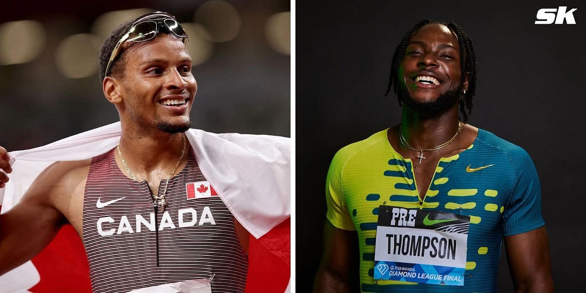 Andre de Grasse and Kishane Thompson were among the top performers at the Gyulai Istv&aacute;n Memorial 2024. PHOTO: Getty (L)/ Instagram - Kishane Thompson (R)