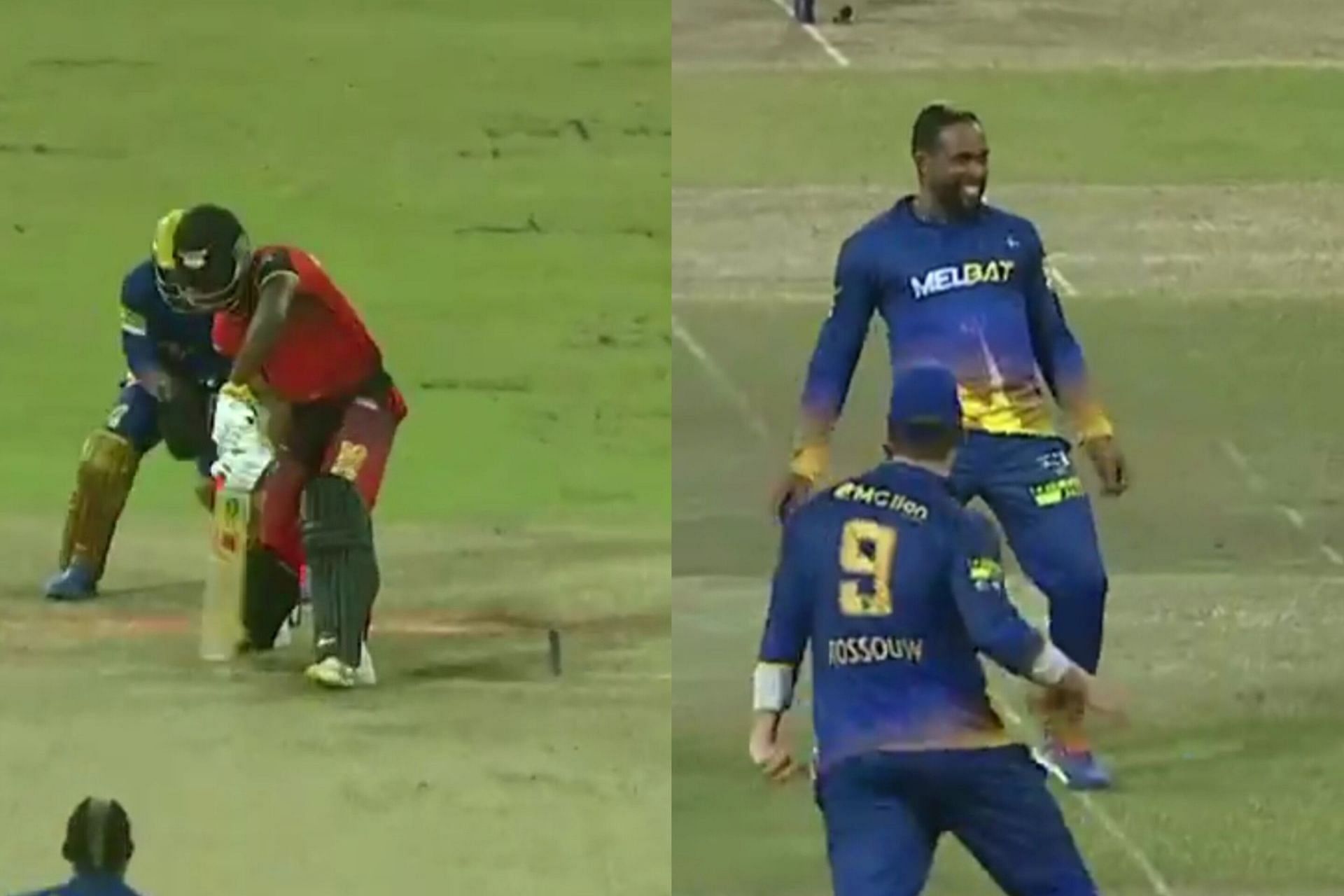 Fabian Allen shows off his dance moves after dismissing Andre Fletcher (Image via X/@LPLT20)