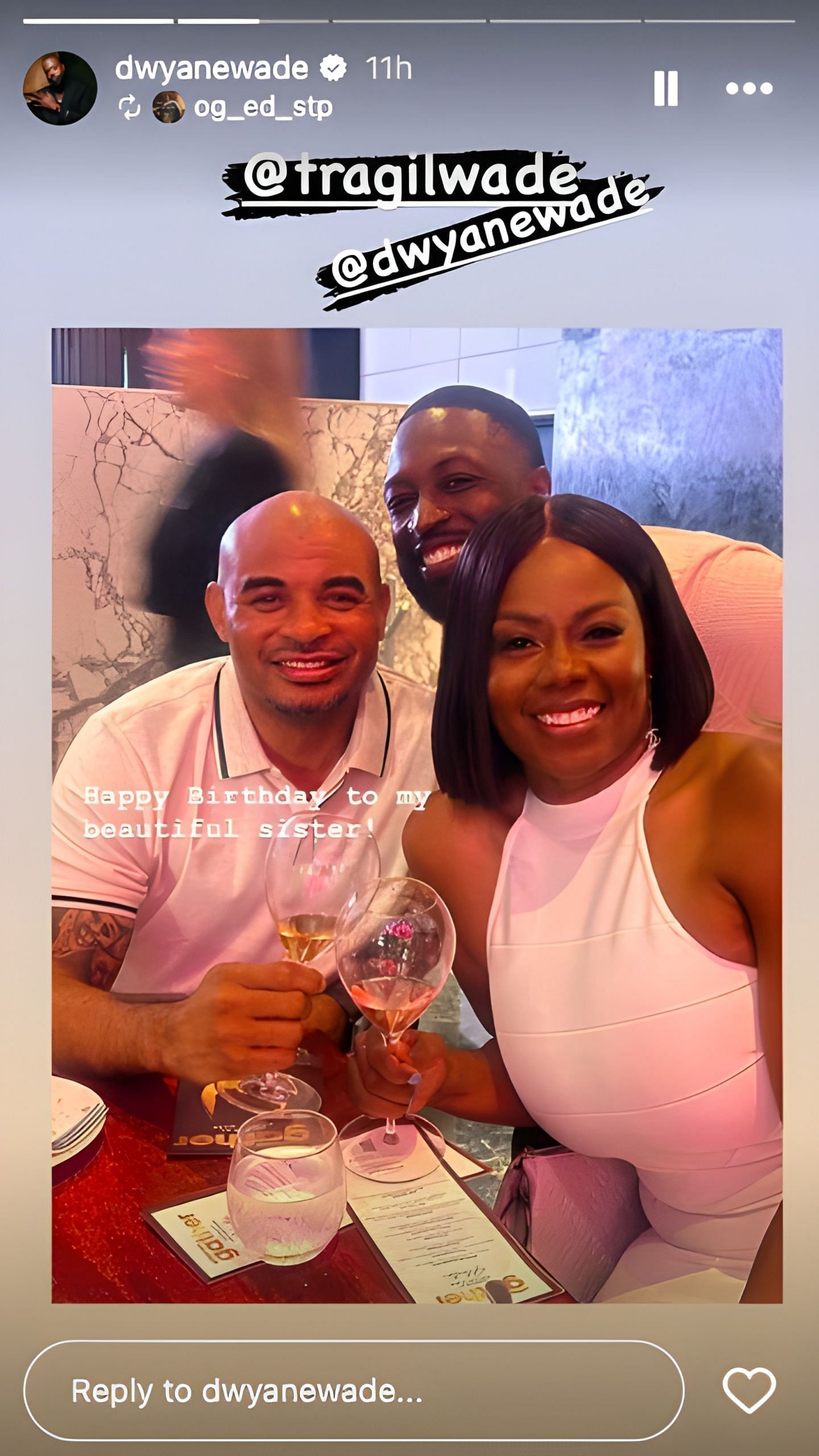 D Wade with sister Tragil and her husband