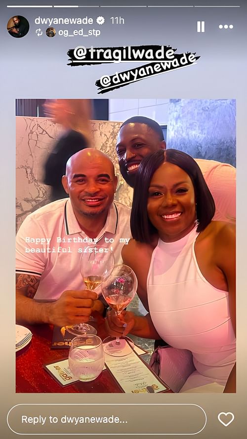 D Wade with sister Tragil and her husband