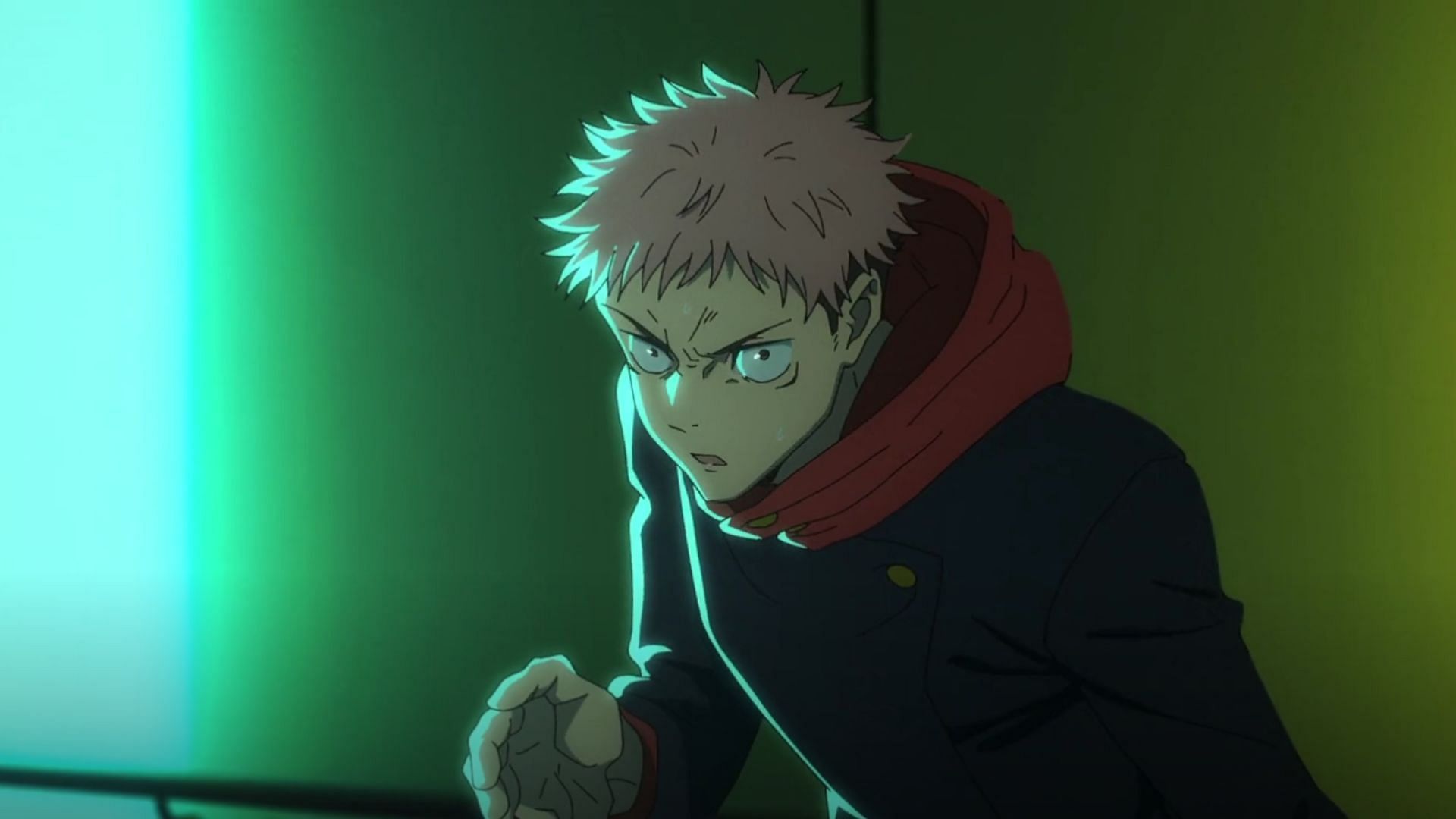 Yuji as seen in the Jujutsu Kaisen anime (Image via MAPPA)