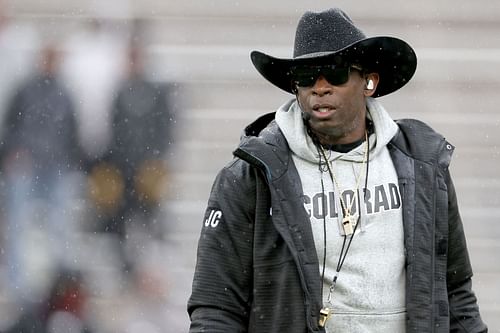 Deion Sanders during Colorado Spring Football Game