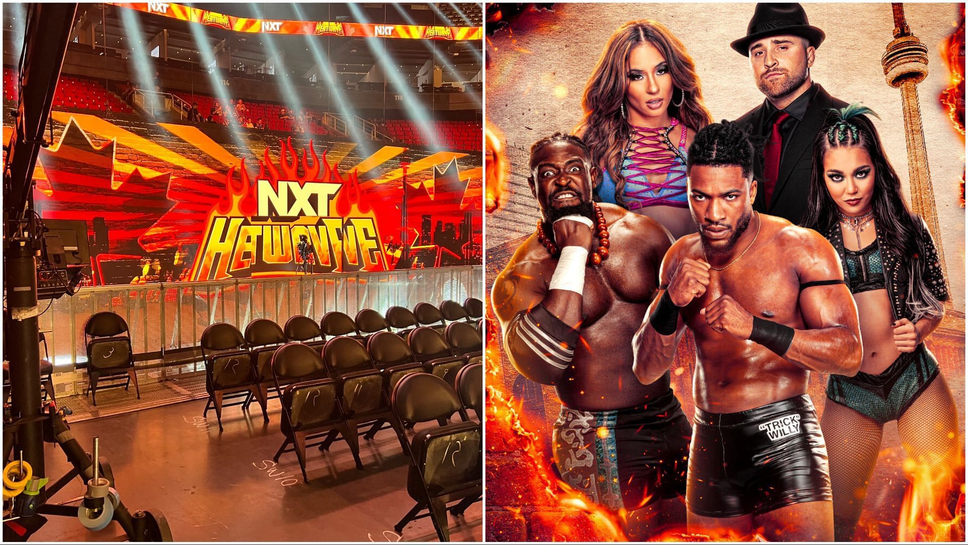 WWE NXT Heatwave stage, NXT Superstars from the Heatwave poster