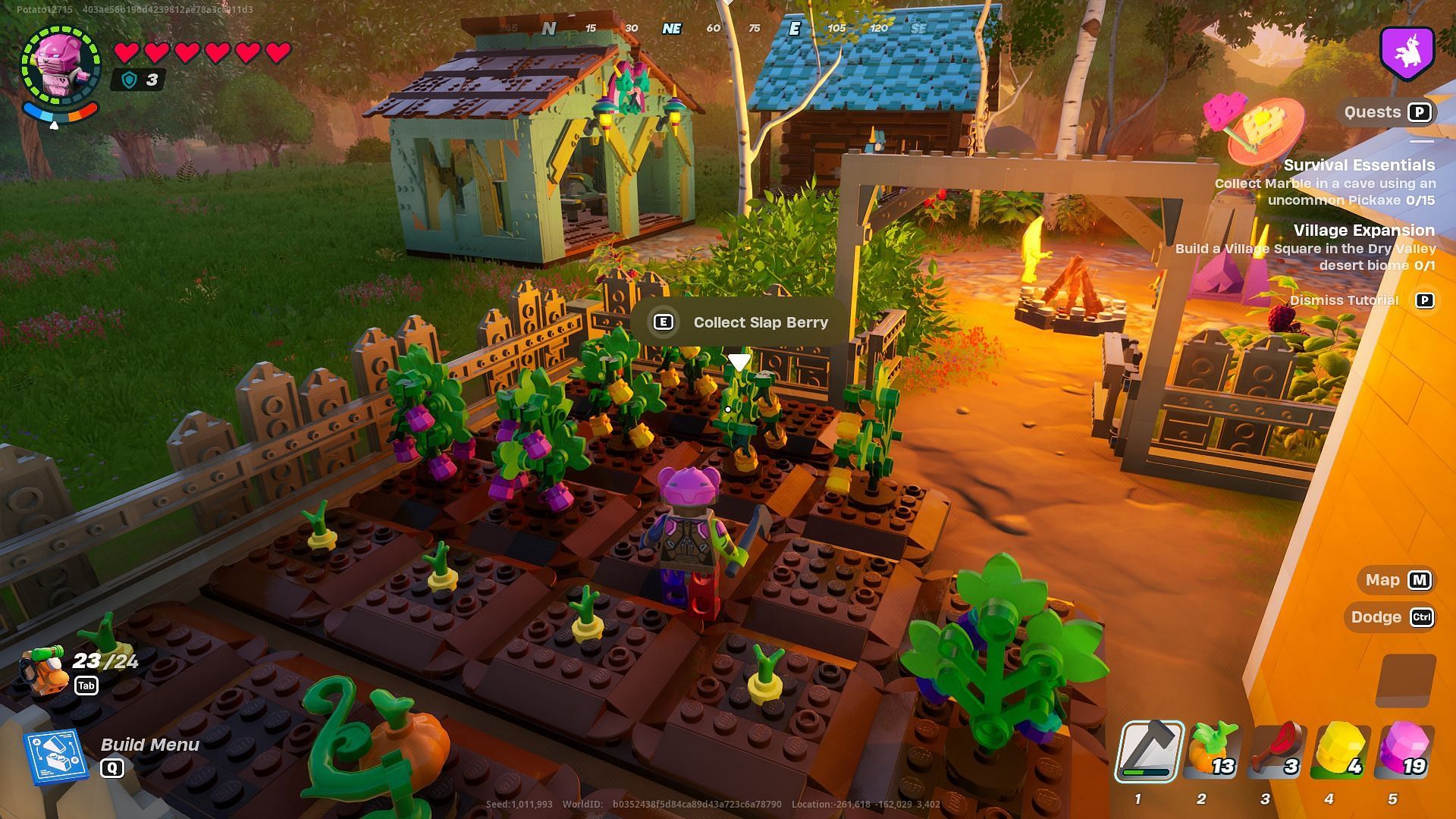 Grow crops in LEGO Fortnite to create your own farm (Image via Epic Games)