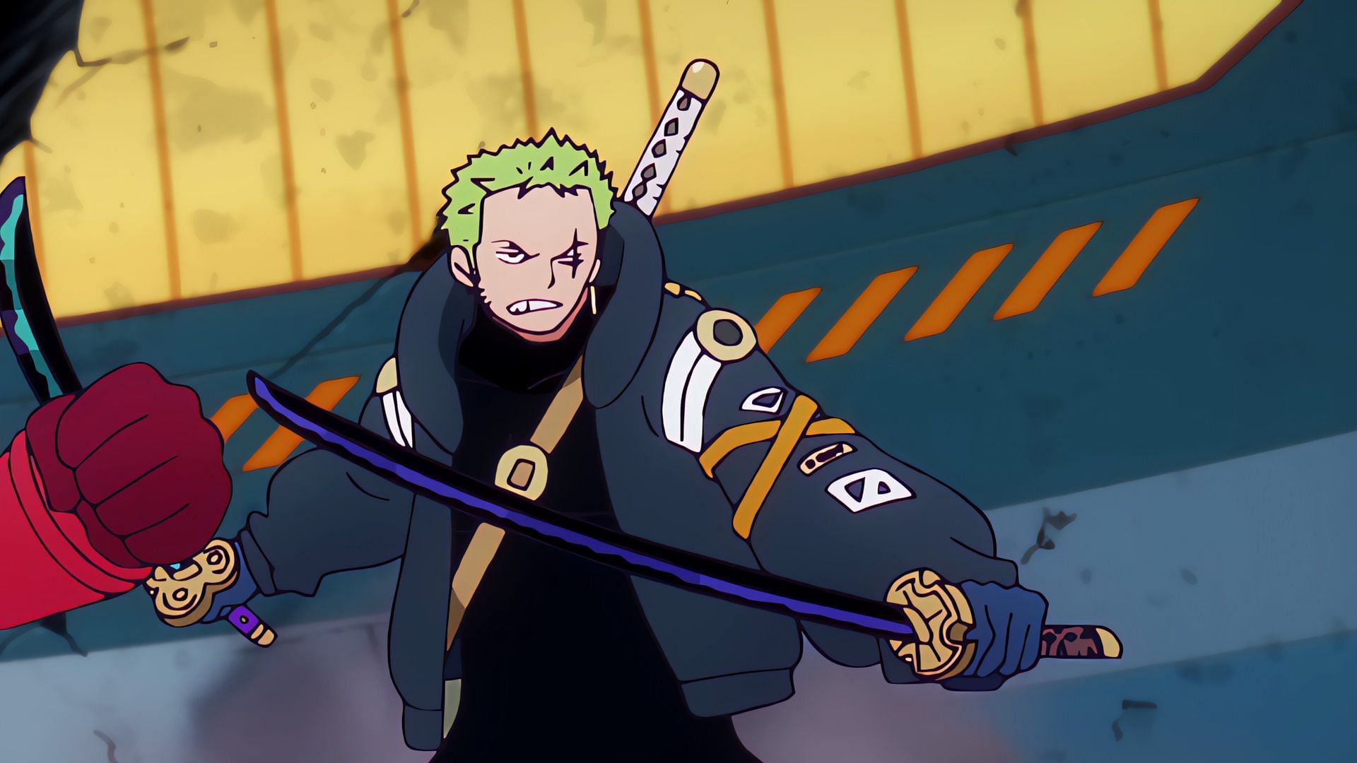 Zoro wielding Sandai Kitetsu in One Piece (Image via Toei Animation)