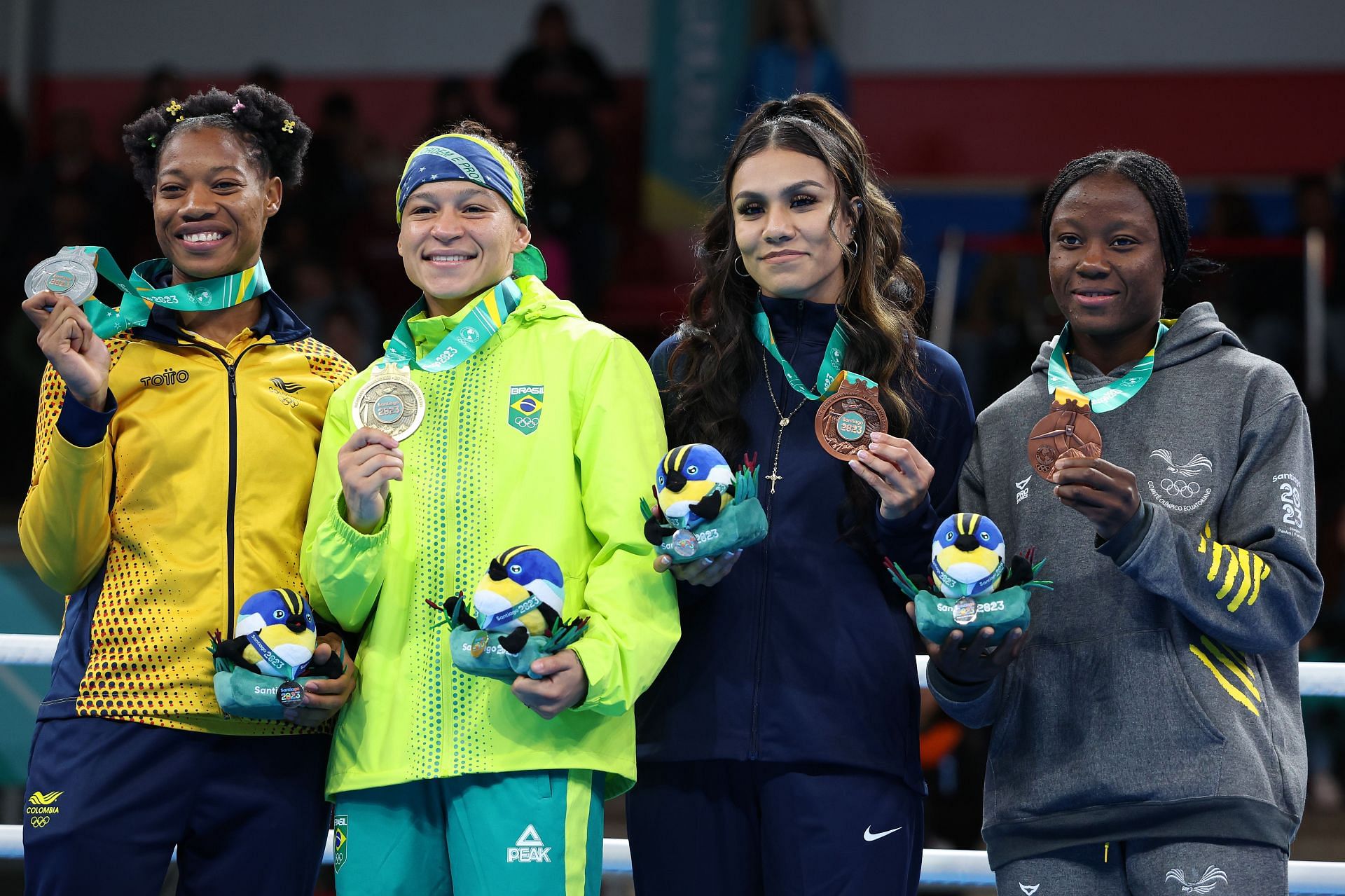 Jajaira Gonzalez [2nd from Right] with other medalists at the Pan Am Games 2023 [Image Source : Getty]