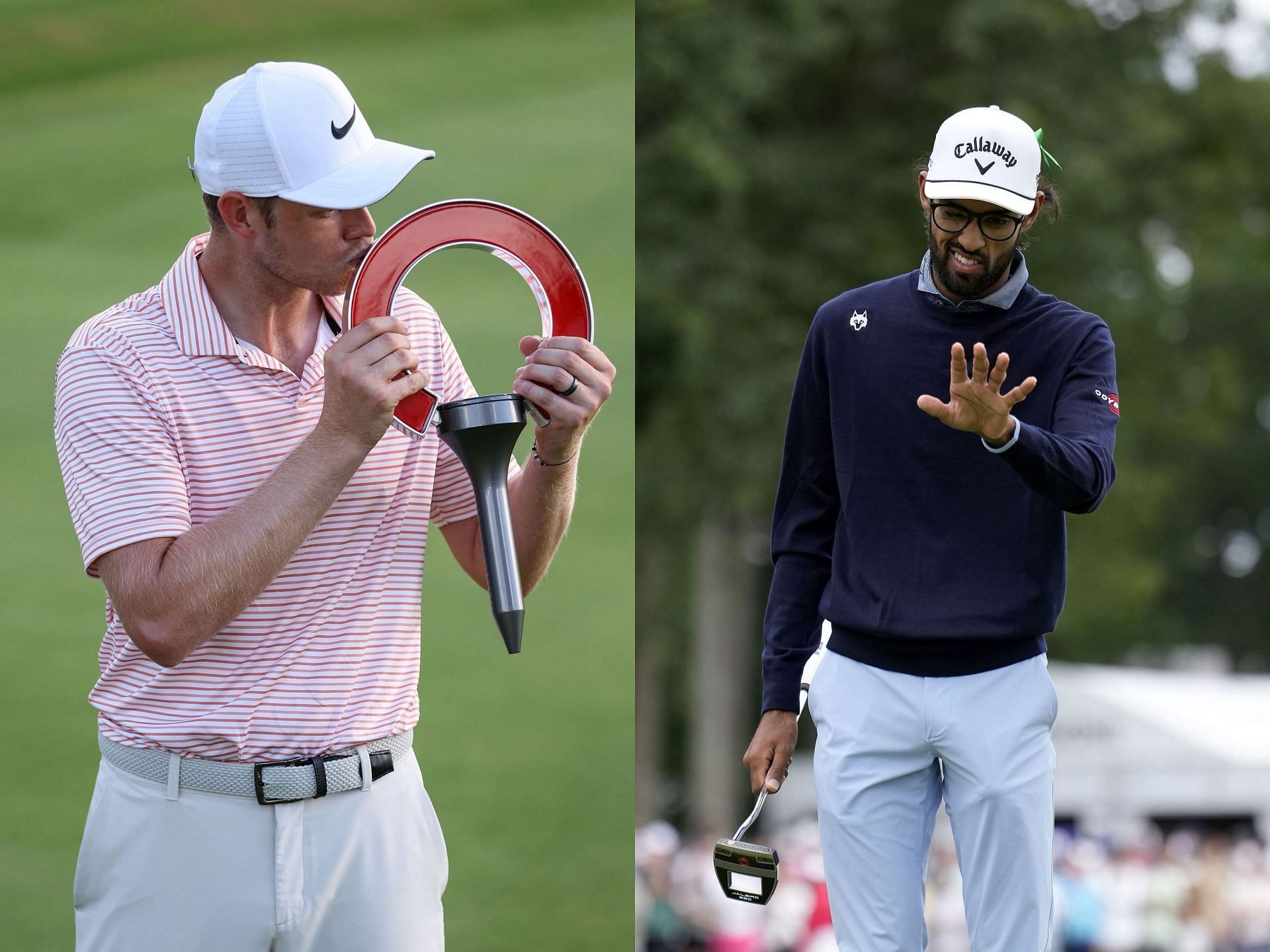 Cam Davis and Akshay Bhatia during the Rocket Mortgage Classic