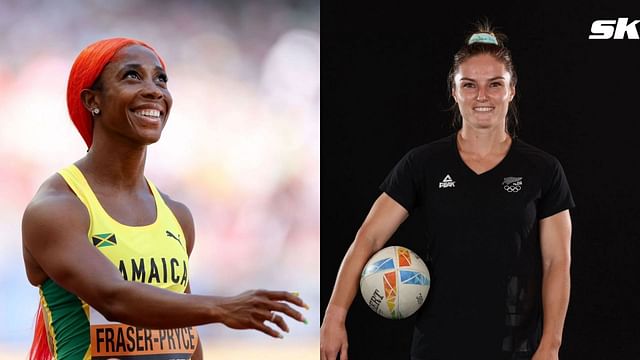 Shelly-Ann Fraser-Pryce and  Michaela Blyde 