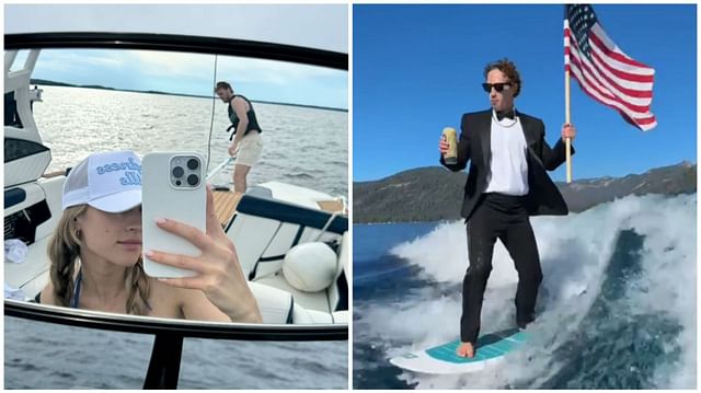 Connor McDavid and Mark Zuckerberg waterboarding/surfing 