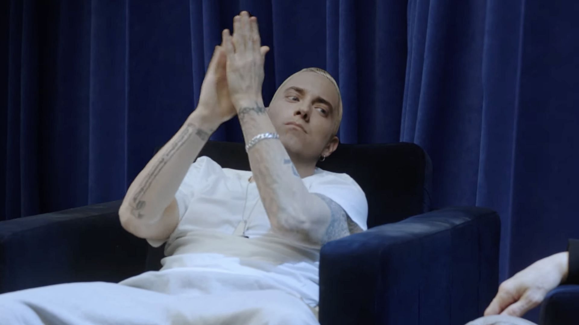 Slim Shady in Complex&#039;s &quot;THE FACE OFF&quot; interview uploaded to YouTube on July 31, 2024 (Image via YouTube/@complex)