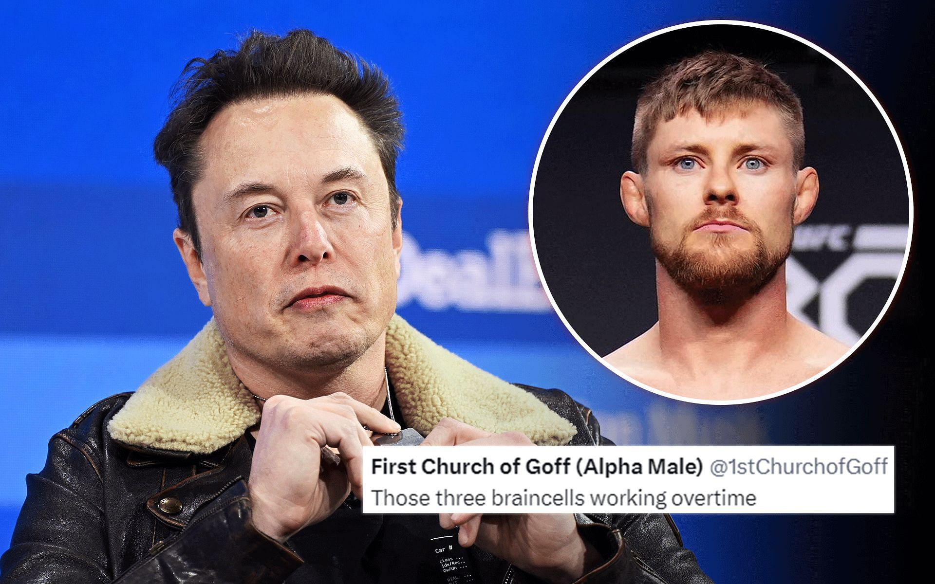 Fans react to Bryce Mitchell (right) accusing &quot;evil&quot; Elon Musk (left) of being the 