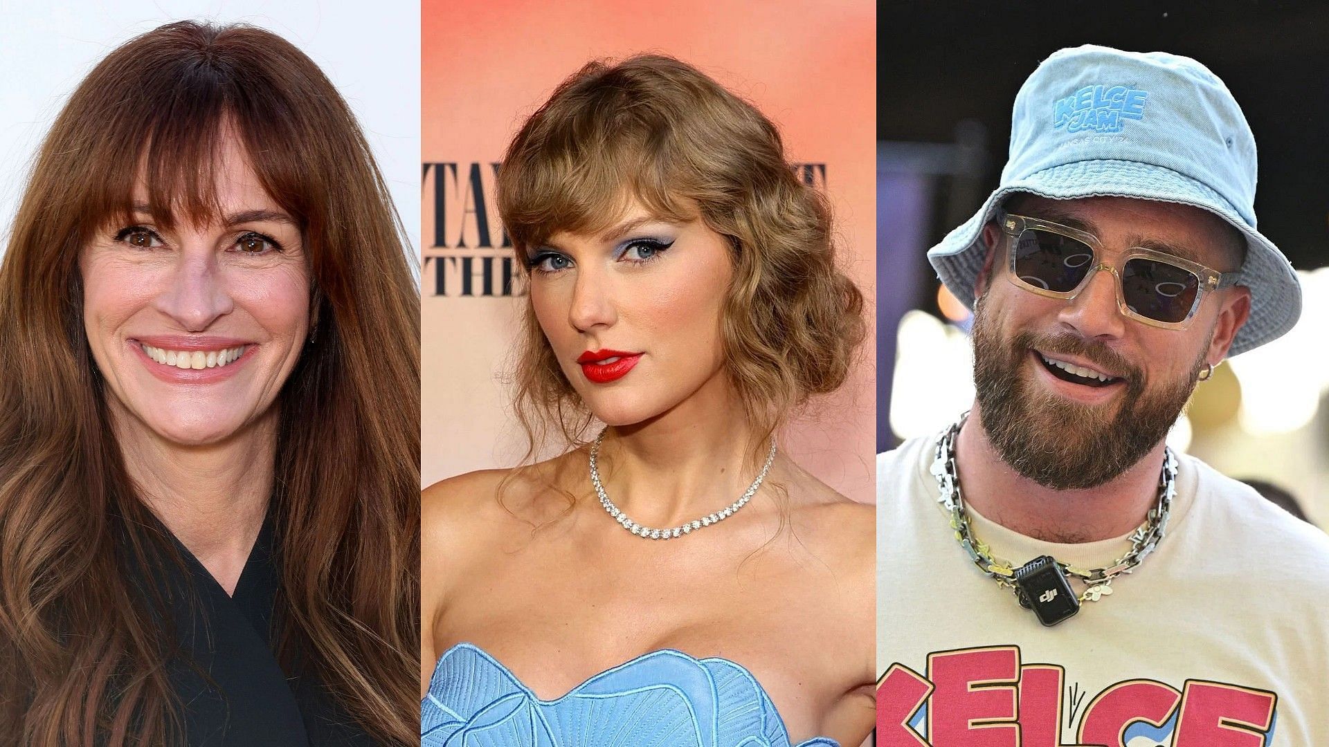 Travis Kelce hangs out with Julia Roberts at Taylor Swift&rsquo;s Dublin concert